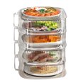 thumbnail image 4 of Couvercle de plat à légumes isolant, Couvercle empilable Transparent pour Table de cuisine, couvertures alimentaires, 4 of 8