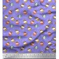thumbnail image 1 of Soimoi Moss Georgette Fabric Triangle & Cow Cartoon Printed Fabric 1 Yard 42 Inch Wide, 1 of 3