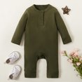 thumbnail image 2 of PatPat Baby's Cotton Knitted Style Solid Cardigan Long-sleeve Jumpsuit, 2 of 8