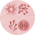 thumbnail image 1 of Ahgly Tapis Rond Lavable en Machine Intérieur Transitionnel Rouge Pastel Rose, 4 Pieds Rond, 1 of 7