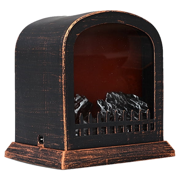 Amdohai Fireplace Flame Lantern LED Flame Lantern Retro Night Light Fireplace Romantic Light Table Centerpiece Lantern for Halloween Celebration Party Decoration