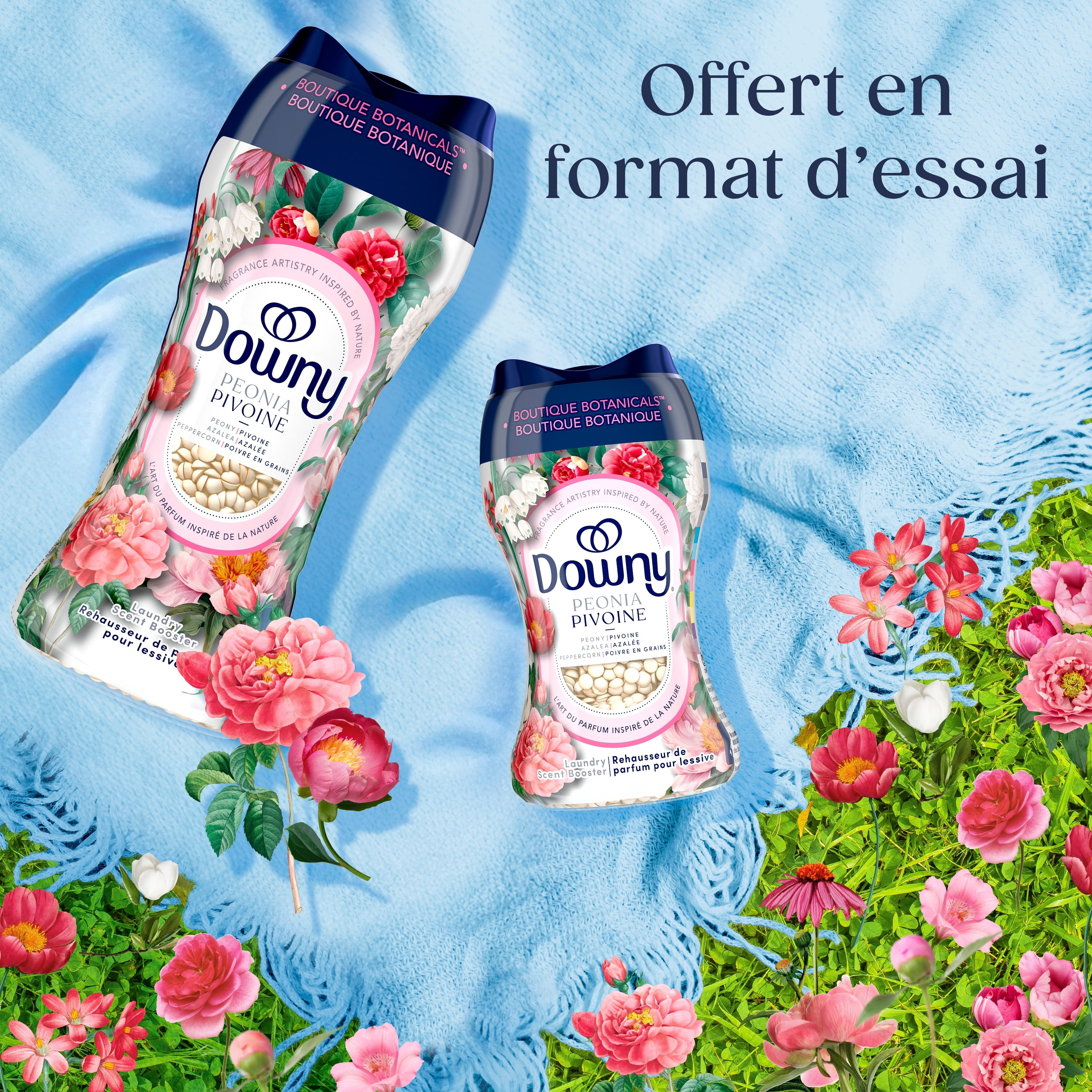 Downy Boutique Botanicals In Wash Laundry Scent Booster Beads, PEONIA Scent, 598 g, Boutique Fragrances inspired by the Artistry of Nature