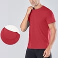 thumbnail image 2 of cfhntfmh T-Shirts Athlétiques pour Hommes Extensibles à Col Rond T-Shirt de Course et d'Entraînement Confortable Léger à Manches Courtes Hauts de Gym, 2 of 7