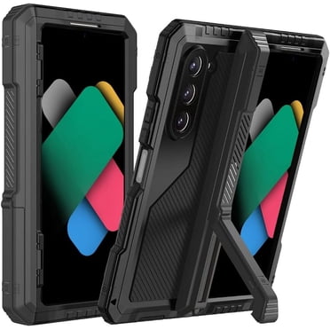 Étui en Métal pour Samsung Z Fold 6, Armure de Qualité Militaire, Étui Robuste avec Porte-Stylet S, Support en Métal, Protection à Charnière, Protecteur d'Écran, Testé contre les Chutes, Antichoc, Étui à Couverture Complète pour Z Fold 6 (Noir)