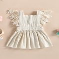 thumbnail image 2 of Toddler Kids Girls Princess Dress Solid Color Lace Fly Sleeve Dress, 2 of 8