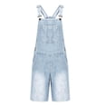 thumbnail image 3 of JIUKE Jumpsuits for Men Casual Summer Washed Suspender Short Rompers 1 Piece Straight Leg Shorts Overalls, 3 of 5