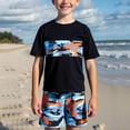 thumbnail image 2 of Gubotare Boys Bathing Suit Boys Two Piece Rash Guard Swimsuits Sets Bathing Suits with Trunks Size 9 Years (Sky Blue,9 Years), 2 of 6