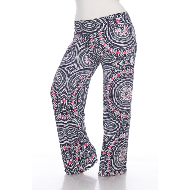White Mark Women's Printed Palazzo Pants