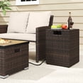 thumbnail image 4 of Costway Propane Tank Cover Table,16 Inch Square PE Rattan Gas Tank Storage Box with Flip Lid Mix Brown, 4 of 10