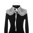 thumbnail image 2 of INSPIRE CHIC Faux Col Détachable, Mini Col Cape à Broderie Semi-Transparente avec Volants pour Blouse Blanc-3, 2 of 5