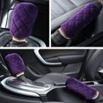 thumbnail image 4 of Aofa 2Pcs Plush Car Interior Gear Shift Knob Cover Warm Hand Brake Grip Protection, 4 of 7