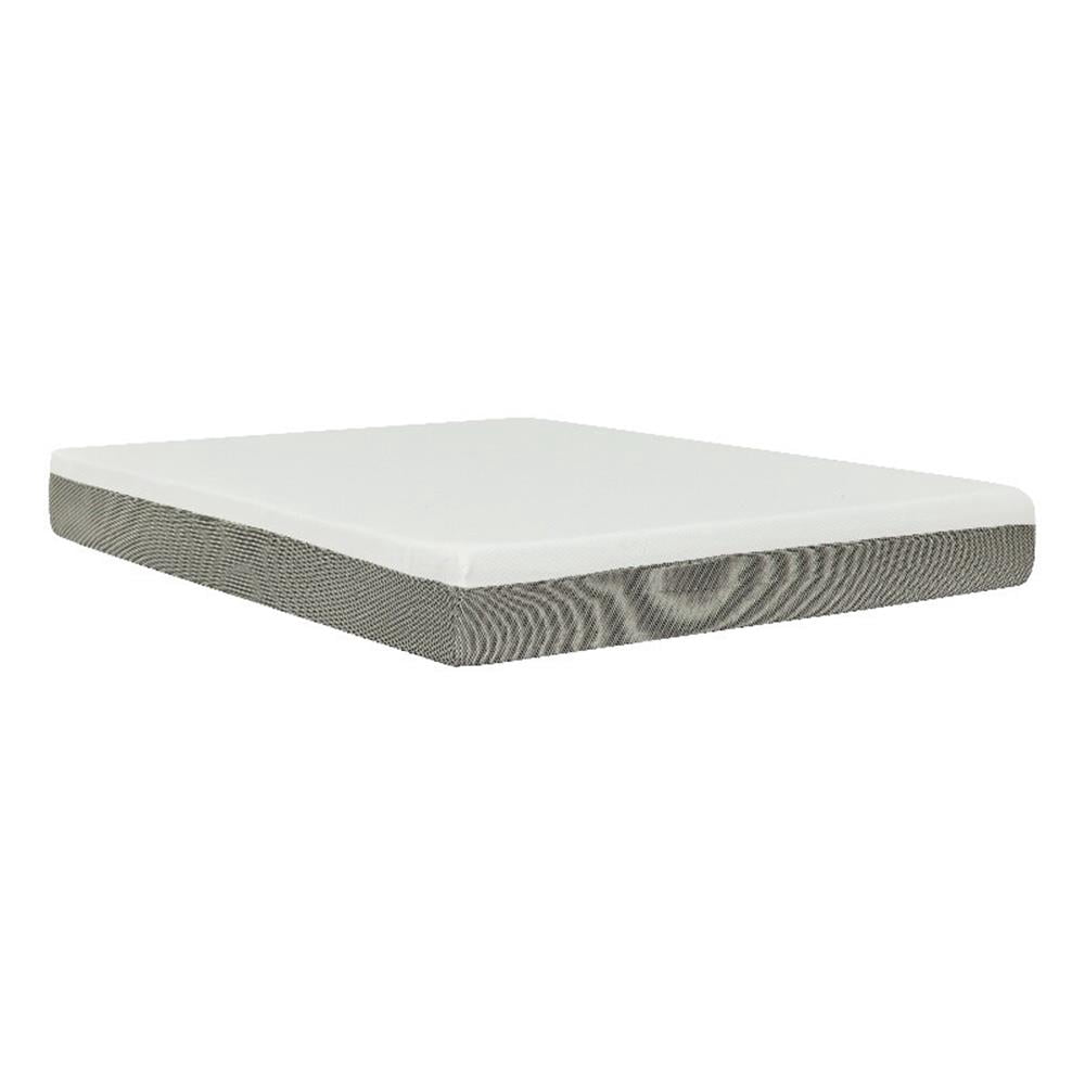 Pemberly Row 9" Charcoal Infused Gel Memory Foam Mattress in White Fabric
