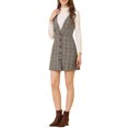 thumbnail image 2 of INSPIRE CHIC Robe Chasuble Salopette Sans Manches à Bretelles Pied-de-Poule pour Femme m Brun Noir, 2 of 8