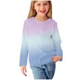 thumbnail image 2 of RXIRUCGD Chemises à Manches Longues pour Filles, Col Rond Mignon, Blouses Décontractées Élégantes, Violet, Taille : 4 Ans, 2 of 7