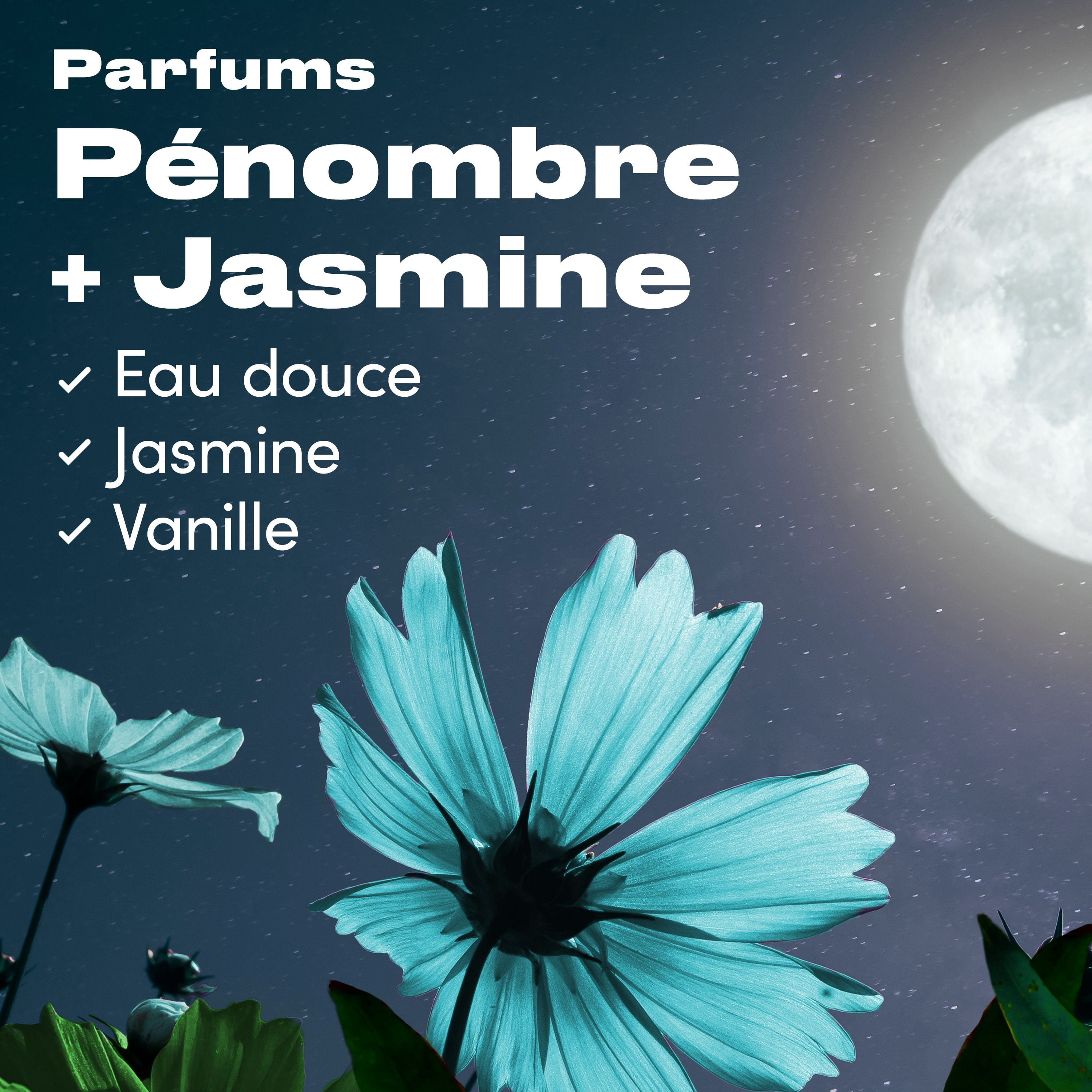 Perles rehausse-parfum pour la lessive Downy Unstopables Fusions, parfum Pénombre et jasmin, fraîcheur 2 en 1 toute la journée, technologie à double parfum