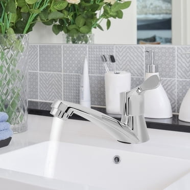 Qiilu G1/2in Robinet d'Eau à une Poignée Rapide pour Salle de Bain Domestique, Robinet d'Eau pour Lavabo, Robinet