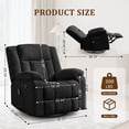 thumbnail image 2 of YSICK Swivel Rocker Recliner Chair with USB Ports Chenille for Living Room,Black, 2 of 7