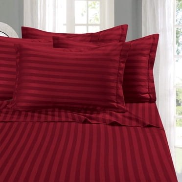 1800 Thread Count Egyptian Quality Luxurious Wrinkle Resistant 6 Piece DAMASK STRIPE Bed Sheet Set, Full Chocolate Brown