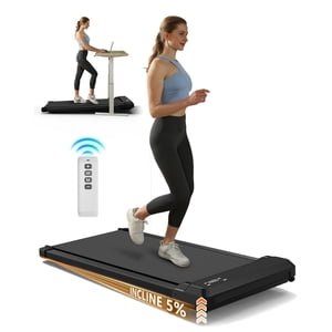 Pad de marche avec Incline, 2,5HP sous tapis de bureau pour la maison & Bureau, 2-in-1 Marche compacte & Jogging Machine avec télécommande & LED Affichage