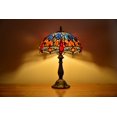 thumbnail image 1 of Tiffany Style Table Lamp Bedside Desk LED Lamp Bedroom Stained-glass 18.1'' Height Multi-Color, 1 of 4