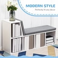thumbnail image 4 of HOMCOM 5-Cubby Bookcase with Cushioned Reading Nook, Grey, 4 of 10