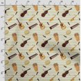 thumbnail image 3 of Soimoi Musical Instruments Print,Cotton Poplin, Sewing Fabric Sold by The Yard 42 Inch Wide,Sewing Craft Quilting/Quilt Making Fabric, Yellow, 3 of 5
