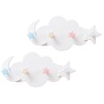 thumbnail image 4 of MesaSe 2pcs Lovely Cloud Moon Star Shaped Hooks Adhesive Wall Hangers Wall Racks (White), 4 of 10