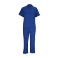thumbnail image 4 of Mikilon Ensemble Élégant pour Femmes 2 Pcs Manches Courtes Couleur Unie Col Rond (Haut + Pantalon) Mode Manches Courtes Ensemble Chemise Col Rond Bleu m, 4 of 7