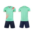 thumbnail image 2 of RKSTN Soccer Maillot Enfants Manches Courtes Col Rond Chandail de Soccer avec Shorts Ensemble Uniforme d'Entraînement 2 Pcs Ensemble de Maillot de Soccer (Vert, M) Unisexe, 2 of 6
