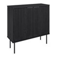 thumbnail image 1 of CorLiving Lysander Fluted Engineered Wood Compact Buffet with 2 Doors and 2 Shelves, Black, 1 of 9