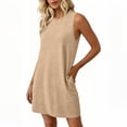 thumbnail image 4 of Sentmoon Cute Summer Dresses Plus Size Boho Dress 2026 Solid Color Sleeveless Crew Neck Stretchy Regular Fit Soft and Comfortable Summer Maxi Dress for Lounge and Relax S-2XL, 4 of 7
