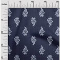 thumbnail image 1 of oneOone Polyester Lycra Fabric Leaves & Floral Block Printed Craft Fabric BTY 56 Inch Wide, 1 of 4