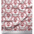 thumbnail image 1 of Soimoi Poly Georgette Tissu Floral, Poisson & Cerf Artistique Tissu Imprimé 1 Yard 52 Inch Wide, 1 of 3