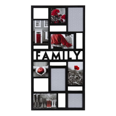 DesignOvation Family 9-Opening Black Collage Picture Frame