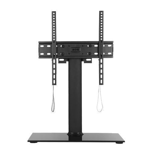 GlobalTone Support de Téléviseur de Table (Pied Ou Base de Remplacement) pour Téléviseurs à DEL, ACL et Plasma Allant de 23 à 65 Pouces. Comprend un Support VESA Universel compatible avec des Tailles de 75x75 mm à 400x400 mm. Comprend une Base en Verre Trempé Solide Mesurant 520 x 250 mm et un Pilier en Acier Noir Robuste. Supporte une Charge Maximale de 30 kg (66 Lb) et Permet des Hauteurs de Téléviseur Ajustables entre 465 mm (18