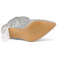 thumbnail image 3 of Unique Bargains Women's Clear Block Heel Glitter Ankle Booties, 3 of 8