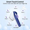 thumbnail image 2 of Refurbished VEATOOL X08 Bluetooth True Wireless Earbuds with Wireless Charging Case Blue, 2 of 2