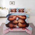 thumbnail image 1 of Erosebridal Ensemble de Couette Très Grand Ornithorynque pour Couple, Insert de Couette Faune Australienne, Réversible 3 Pcs, 1 of 7