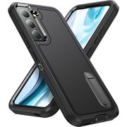 KOMI for Samsung Galaxy S22 Case for Samsung S22 Phone Case with Built in Kickstand,Shockproof/Dustproof/Drop Proof Military Grade Protective Cover for Galaxy S22 5G 6.1 inch Black