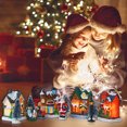 thumbnail image 1 of 13 Pieces Christmas Luminous House Set Collection Indoor Decoration DIY LED 5 4 2 Light Snow Village Home Decor Xmas Tree Window Ornament Gift, 1 of 8
