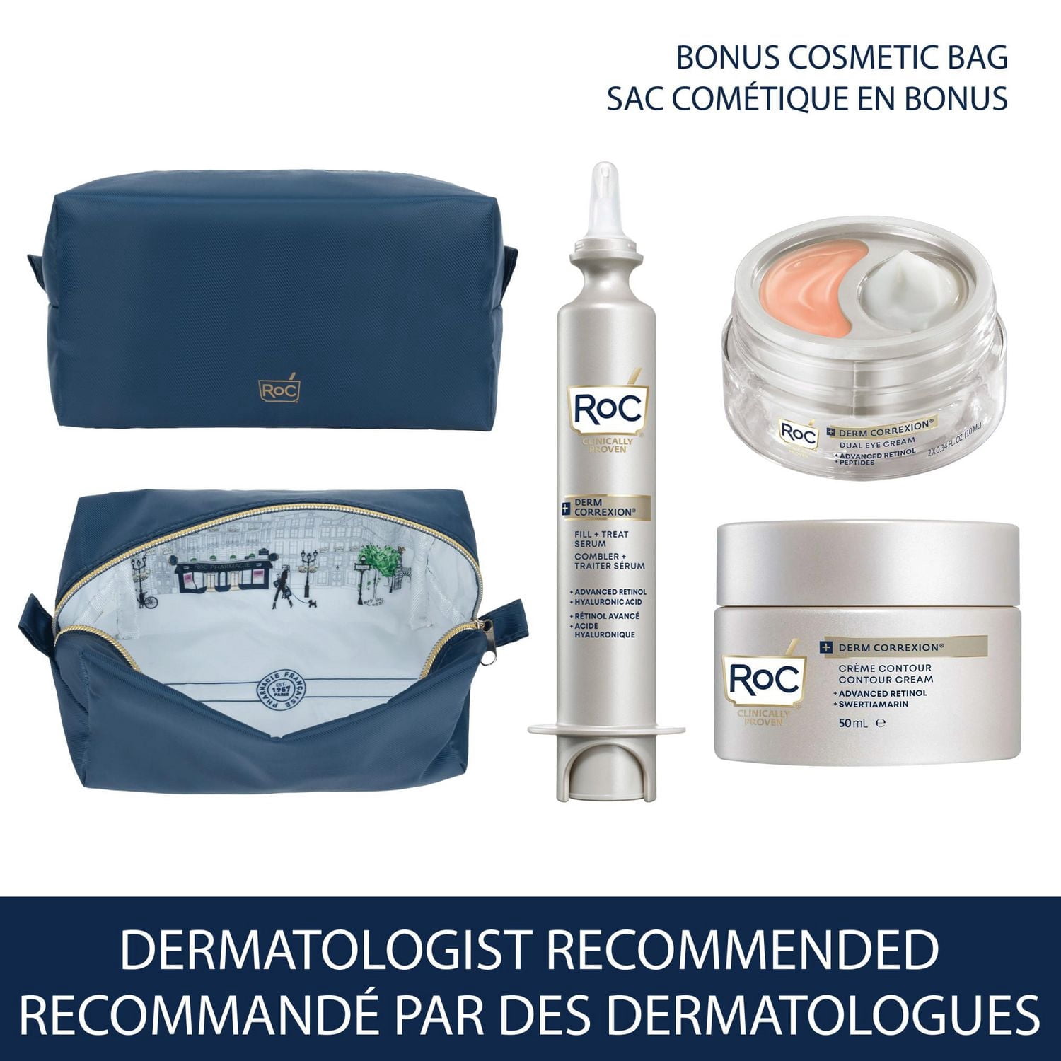 RoC Skincare - Derm Correxion®️ - Derm Correxion Regimen Kit & Bonus Cosmetic Bag