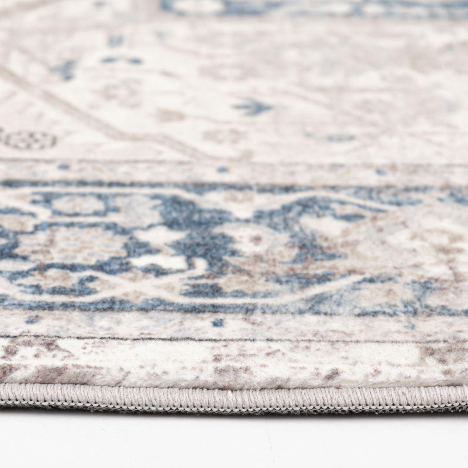 Tapis tissé beige et bleu foncé Banburry