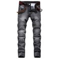 thumbnail image 2 of Birdeem Mens New Fashion Have Pockets Button Zipper Personality Denim Trend Jeans, 2 of 11