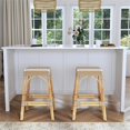 thumbnail image 2 of Butler Specialty Rattan Bar Stool Chair in Beige With Square Seat & Footrest, 2 of 6