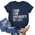 thumbnail image 1 of B91xZ T-Shirts pour Femmes Manches Courtes Tuniques Fluides Grande Taille Col Rond Blouse Tee, Marine L, 1 of 4
