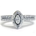 thumbnail image 1 of Ensemble de Bagues de Mariage en Diamant Marquise 7/8 Ct en Or 14 K, 1 of 2