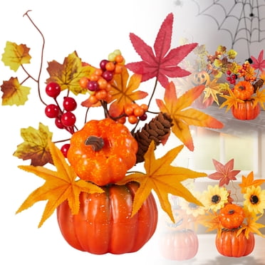 Décoration de Maison Décorations d'Automne pour la Maison Déco de Table Vases Citrouille Pièce Maîtresse pour Cuisine Intérieur