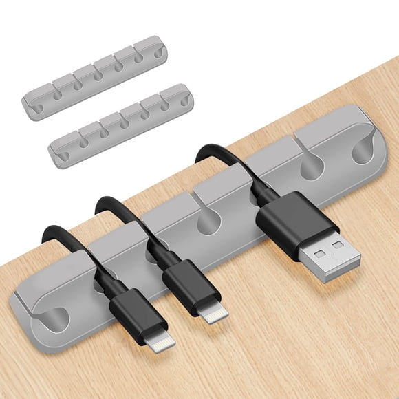 Vacemry Organiseur de Câbles de Données, Pince de Gestion de Cordon en Silicone pour Bureau, Boucle de Rangement de Fil de Chargeur pour Écouteurs Téléphone USB Cables, Pince de Fixation de Cordon de Console de Jeu pour Ordinateur Portable, Installation Facile