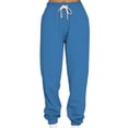thumbnail image 3 of MAWCLOS Women Jogger Sets Long Sleeve Tracksuit Set Solid Color Two Piece Outfit Breathable Sports V Neck Sweatsuits Blue XL, 3 of 5