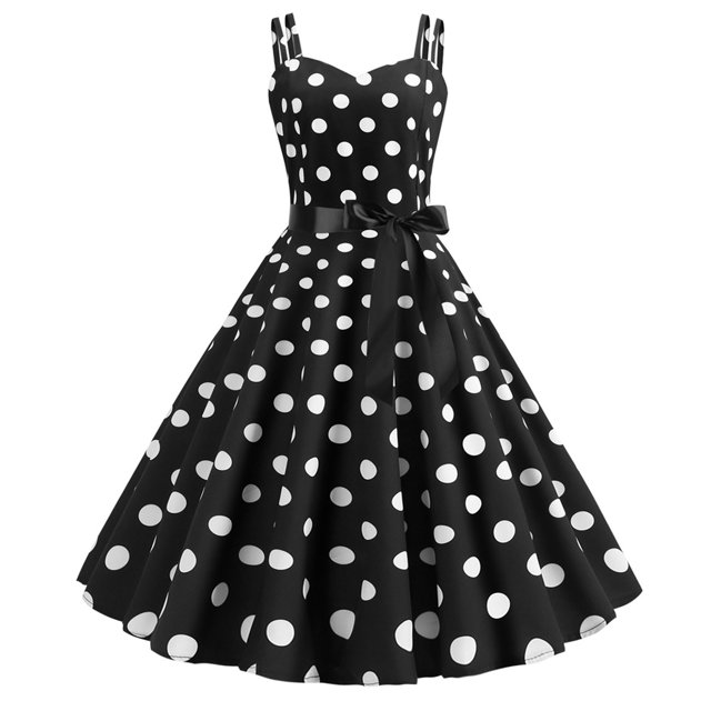 EGNMCR Robes d'Été Femmes Tendance Mode pour Femmes Imprimé Vintage Col Rond Robe Sans Manches